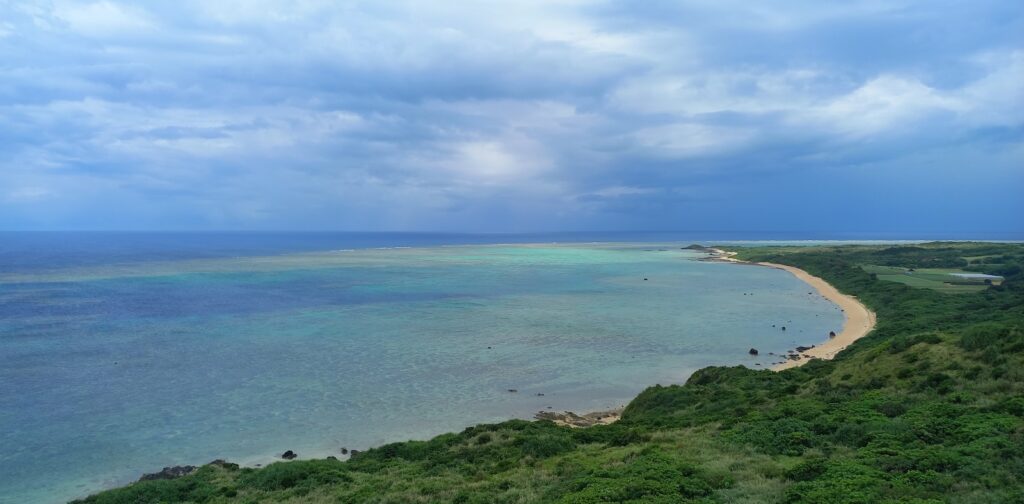 Seaview on Ishigaki island with crystal clear water and deep green coastal forest